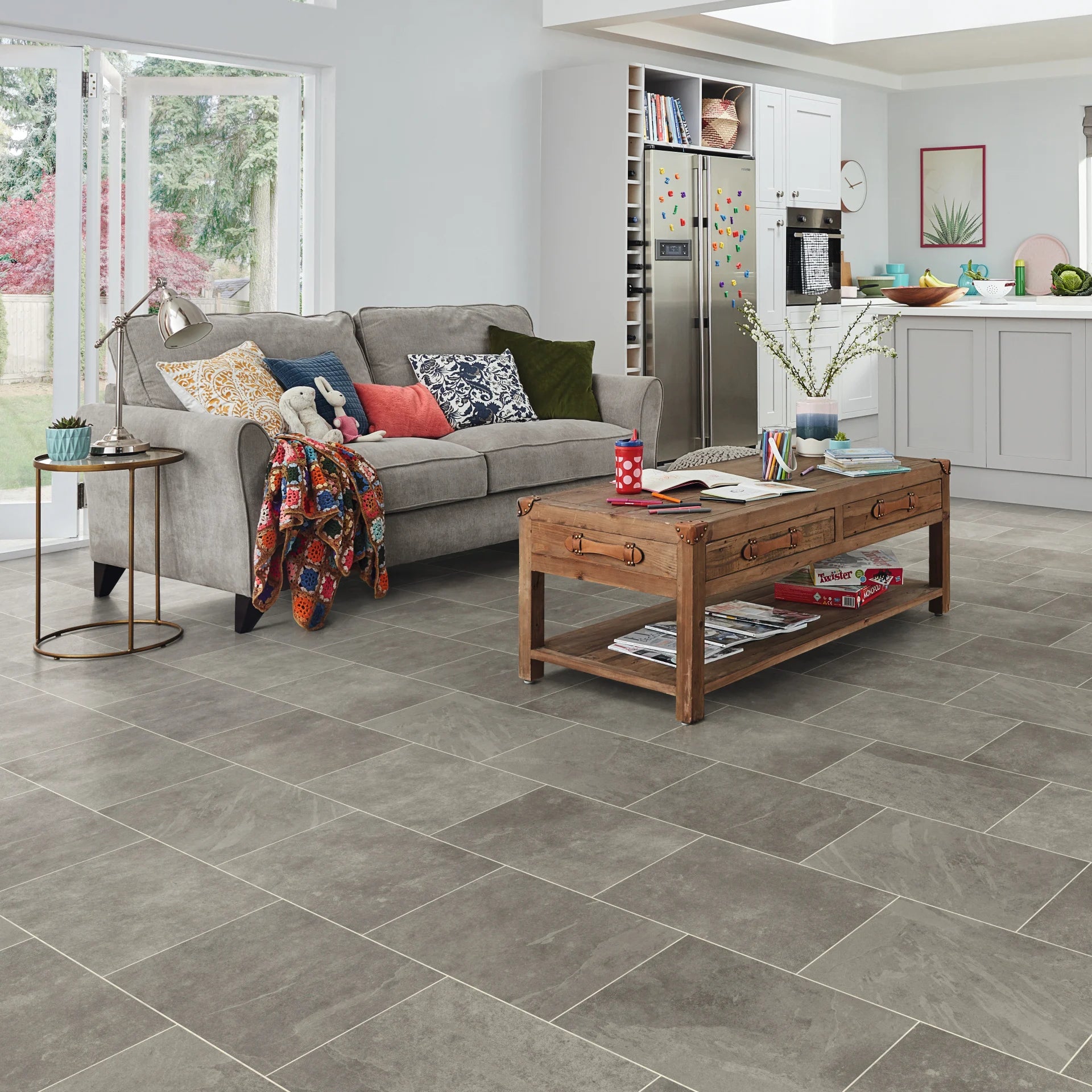 Grey Riven Slate Vinyl Flooring from Karndean, sold at Calhoun’s, Springfield, IL