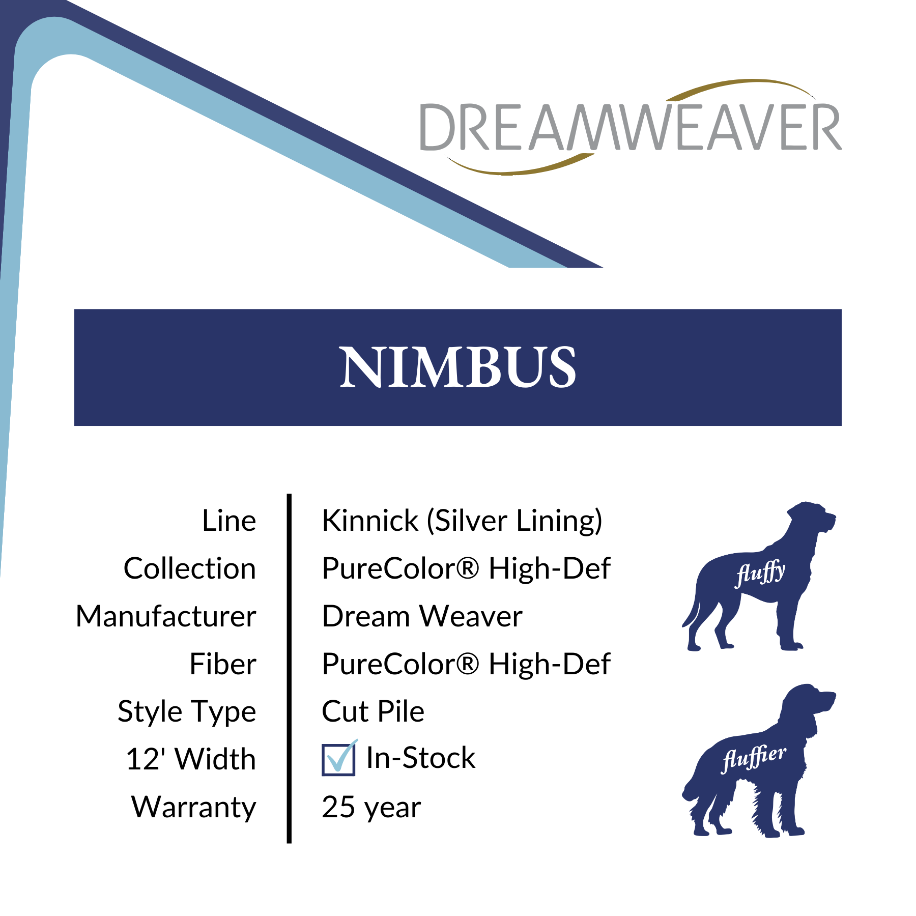 Nimbus, Silver Lining Carpet by Dreamweaver, Calhoun's Flooring Springfield, IL Specs