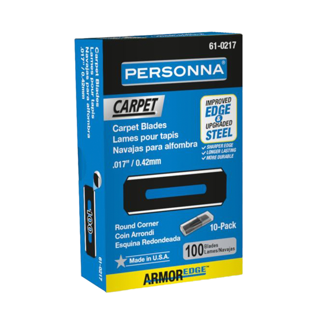 Personna 61-0217 .017" HD Blue Round Corner Slotted Carpet Blades (100 Pack) Calhoun's Flooring, Springfield, IL
