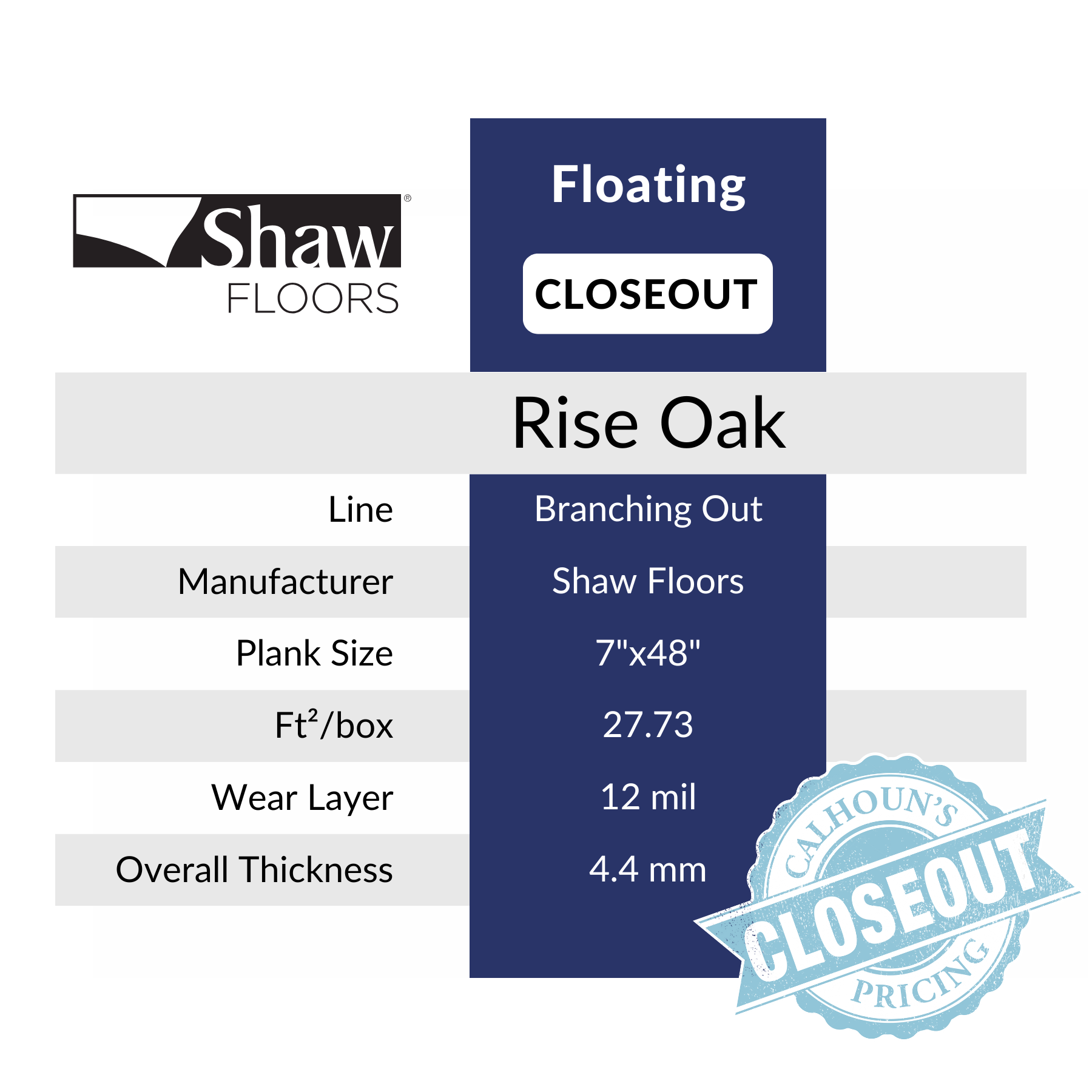 Rise Oak by Shaw Luxury Vinyl Flooring from Calhouns, Springfield IL Closeout Clearance
