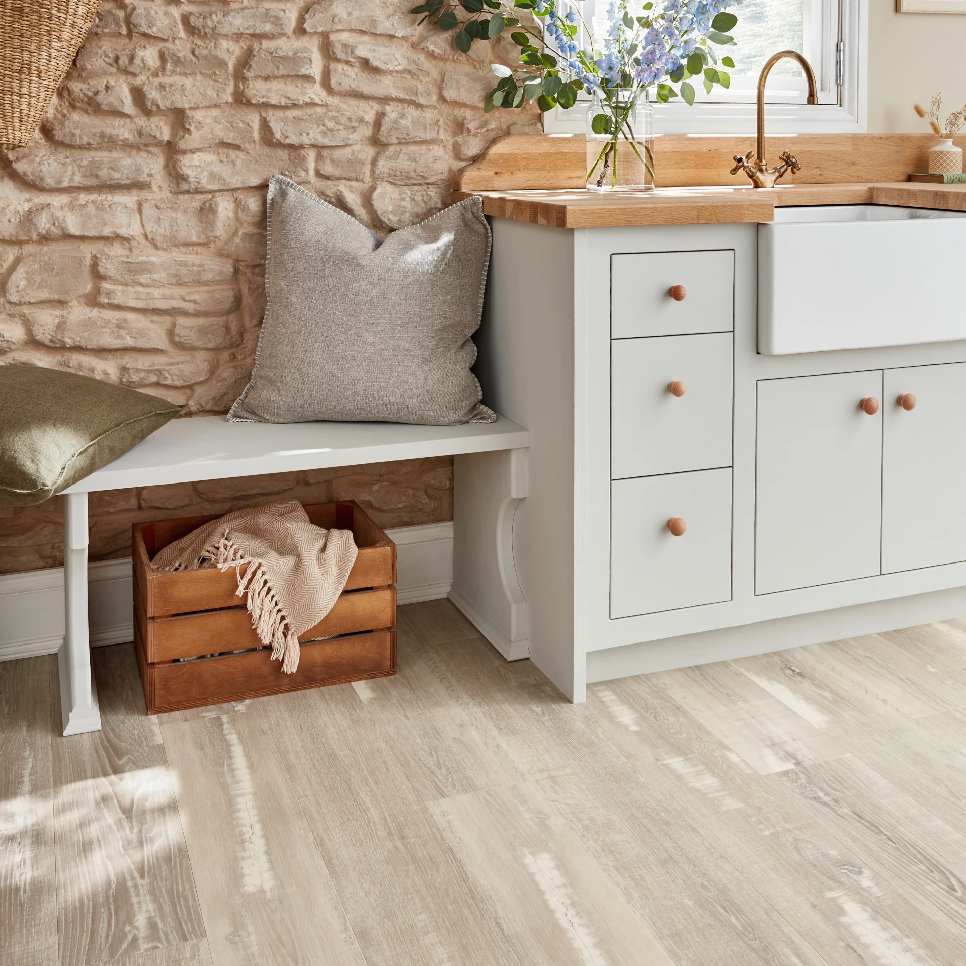 Silver Farmhouse Oak Luxury Vinyl Flooring from Karndean, sold at Calhoun’s, Springfield, IL