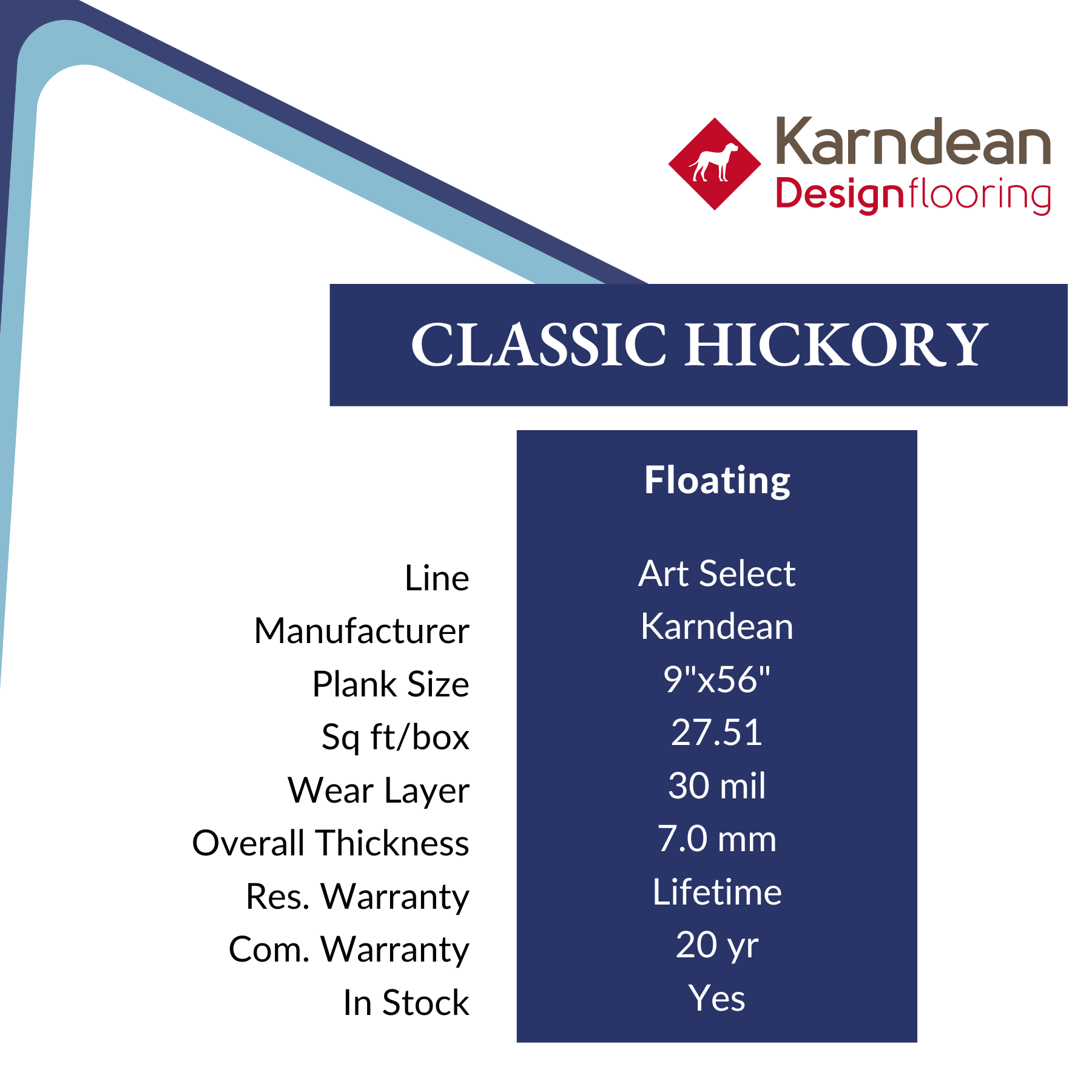 Classic Hickory Luxury Vinyl Flooring from Karndean, sold at Calhoun’s, Springfield, IL