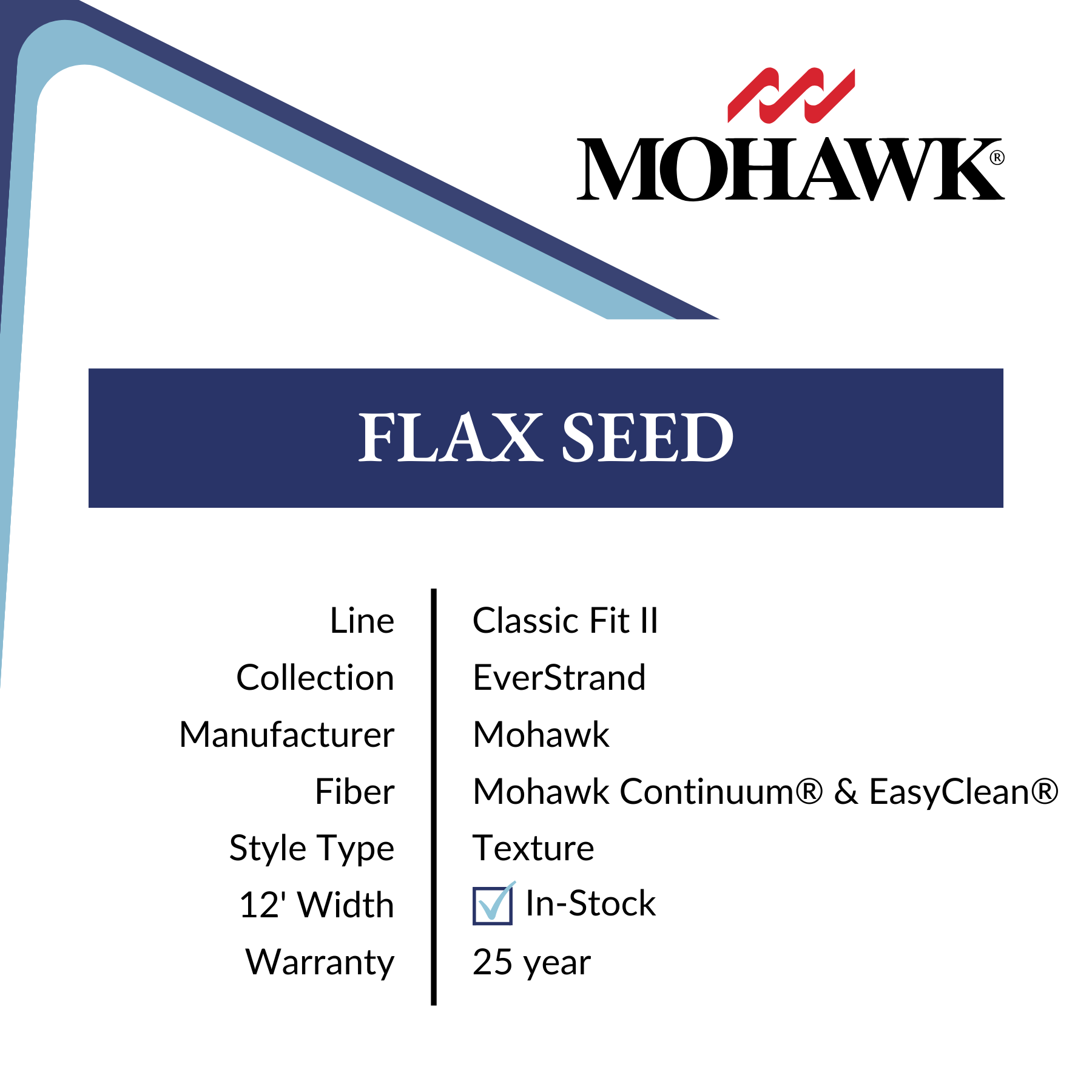 Flax Seed Carpet by Mohawk sold at Calhoun's Flooring Springfield IL Specs