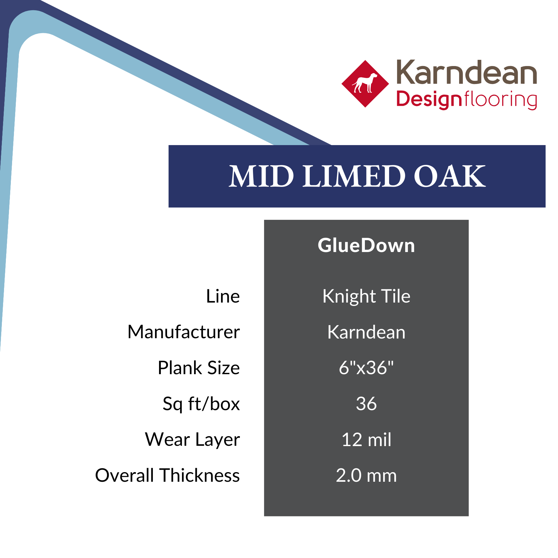 Mid Limed oak by Karndean Clearance at Calhoun's Flooring in Springdfield, IL Specs