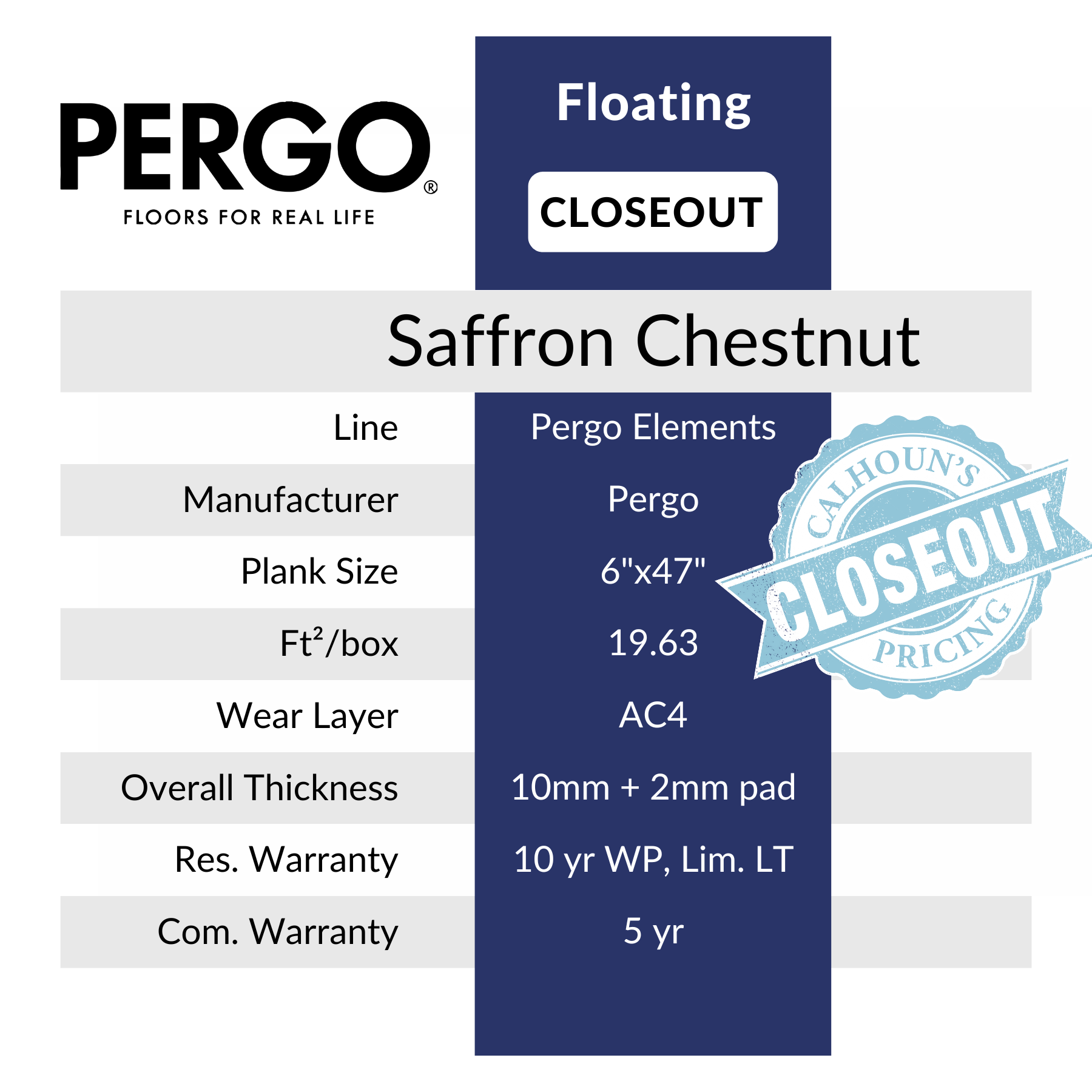 Saffron Chestnut, Pergo Elements, Laminate Flooring, Calhoun's Springfield, IL AC4 Wear Layer