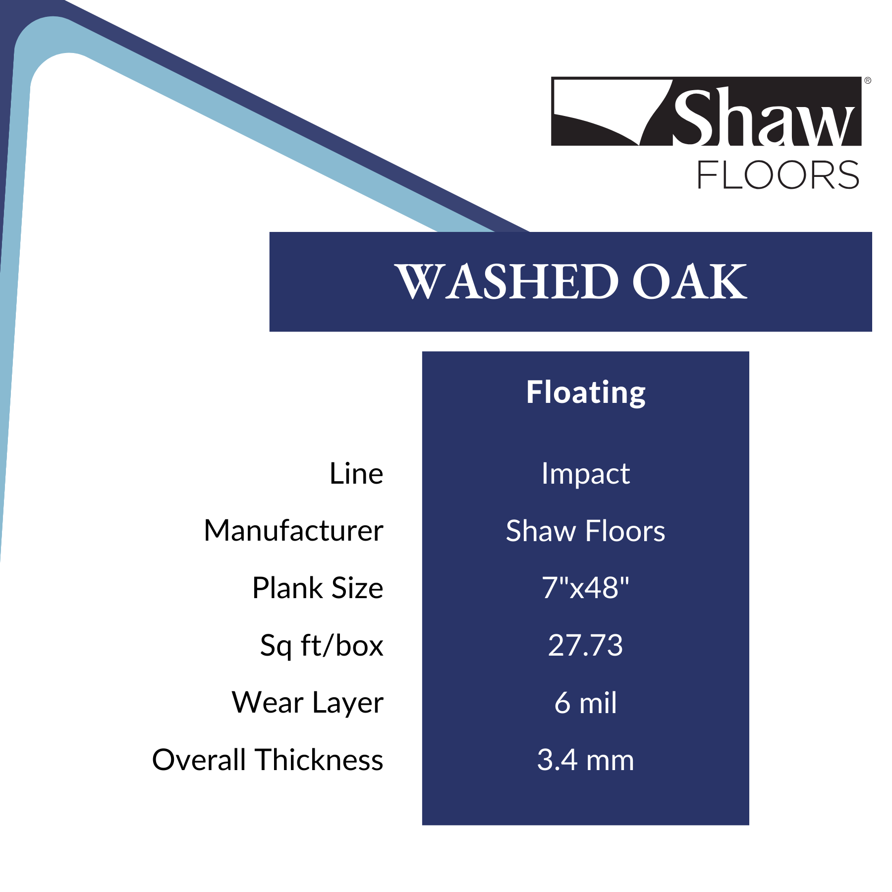 Washed Oak by Shaw, Clearance at Calhoun's in Springfield, IL Specs