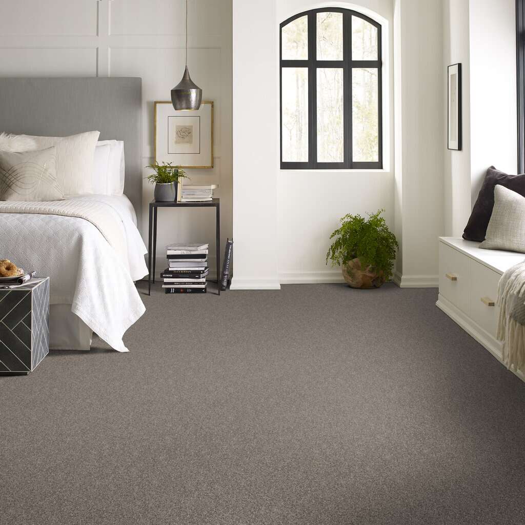 Chic Greige Shaw Pet Perfect Plus Yes You Can I Carpet from Calhoun's Flooring Springfield IL Bedroom
