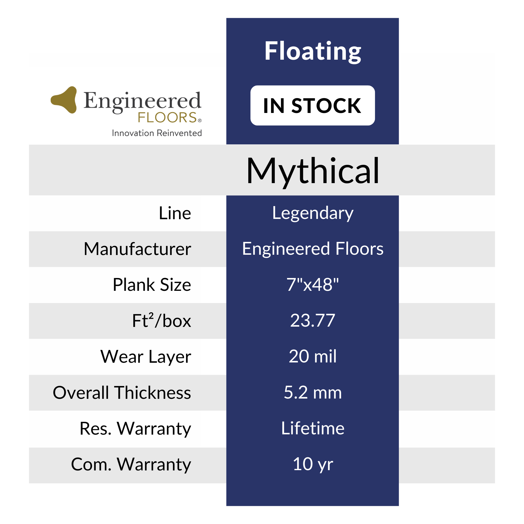 mythical legendary engineered floors sold by Calhoun's Flooring Springfield IL